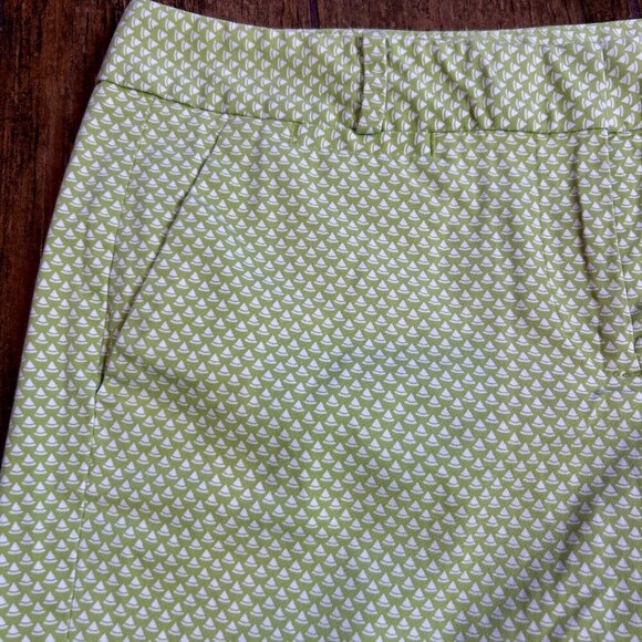 Talbots Lime Green Sailboat Print Chino Shorts Size 4 - Picture 6 of 8